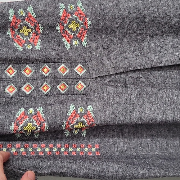 Anthropologie/Uncle Frank Embroidered Halter Dress - Gray - S - Picture 5 of 6